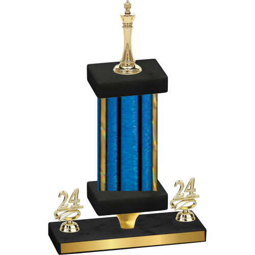 Premium Single Blue Glacier Year Chess Trophy