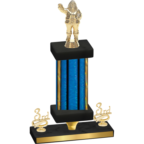 Premium Single Blue Glacier Third Place Holiday Trophy