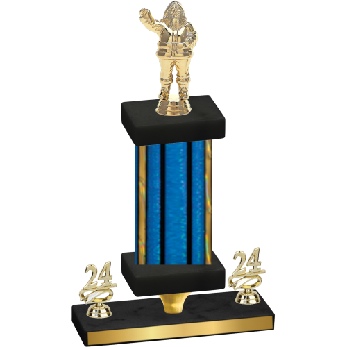 Premium Single Blue Glacier Year Holiday Trophy
