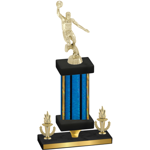 Premium Single Blue Glacier Victory Basketball Trophy