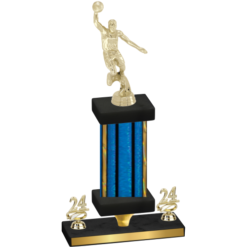 Premium Single Blue Glacier Year Basketball Trophy