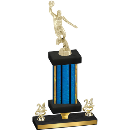 Premium Single Blue Glacier Year Basketball Trophy