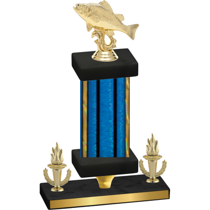 Premium Single Blue Glacier Victory Fishing Trophy