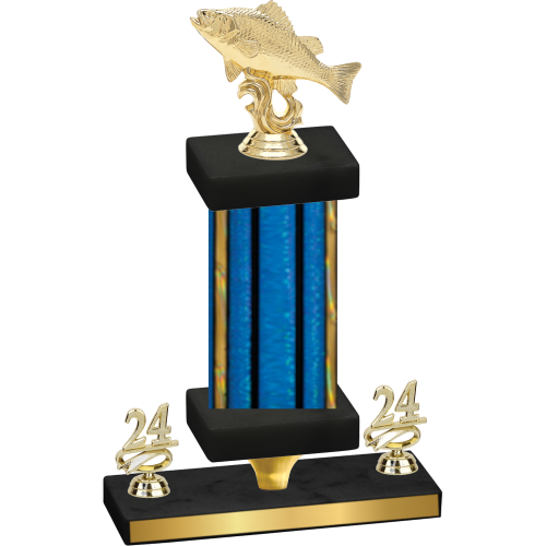 Premium Single Blue Glacier Year Fishing Trophy