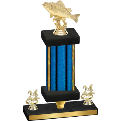 Premium Single Blue Glacier Year Fishing Trophy