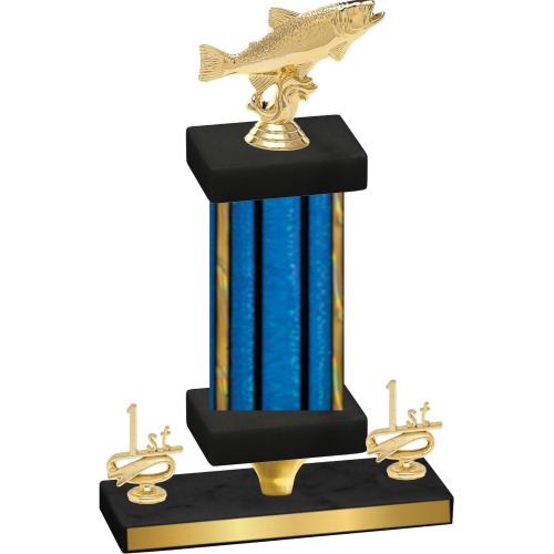 Premium Single Blue Glacier First Place Fishing Trophy