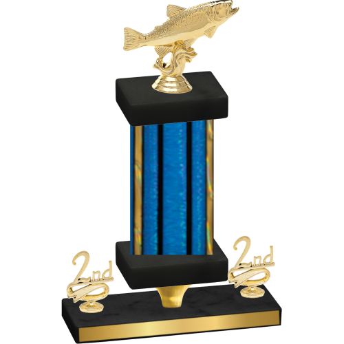 Premium Single Blue Glacier Second Place Fishing Trophy