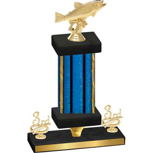 Premium Single Blue Glacier Third Place Fishing Trophy