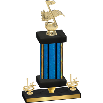 Premium Single Blue Glacier First Place Music Trophy