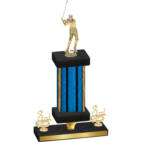 Premium Single Blue Glacier Third Place Golf Trophy