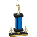 Premium Single Blue Glacier Victory Golf Trophy