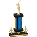 Premium Single Blue Glacier Victory Golf Trophy