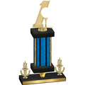 Premium Single Blue Glacier Victory Golf Trophy