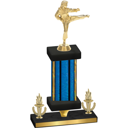 Premium Single Blue Glacier Victory Karate Trophy