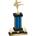 Premium Single Blue Glacier Third Place Karate Trophy