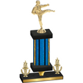 Premium Single Blue Glacier Victory Karate Trophy