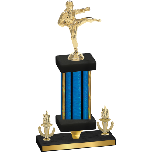 Premium Single Blue Glacier Victory Karate Trophy