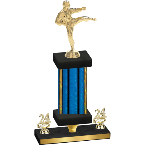 Premium Single Blue Glacier Year Karate Trophy