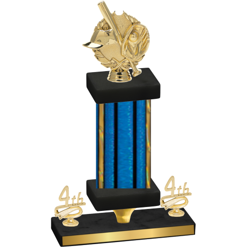 Premium Single Blue Glacier Fourth Place Baseball Trophy