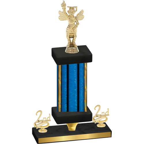Premium Single Blue Glacier Second Place Academics Trophy
