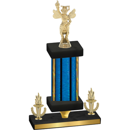 Premium Single Blue Glacier Victory Academics Trophy
