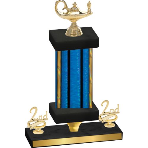 Premium Single Blue Glacier Second Place Academics Trophy