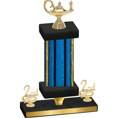 Premium Single Blue Glacier Second Place Academics Trophy