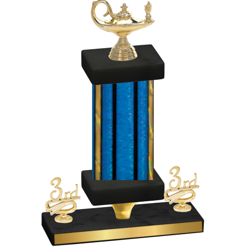 Premium Single Blue Glacier Third Place Academics Trophy