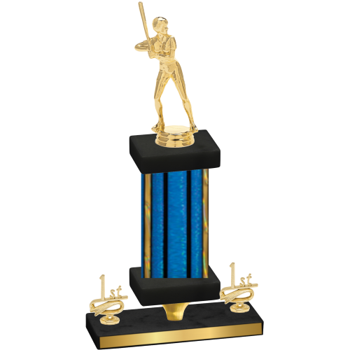 Premium Single Blue Glacier First Place Softball Trophy