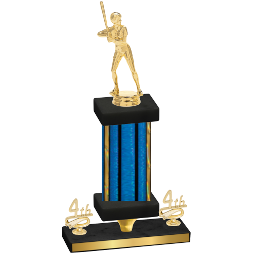 Premium Single Blue Glacier Fourth Place Softball Trophy