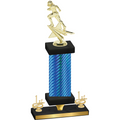 Premium Single Blue Carbon Fiber First Place Football Trophy