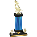 Premium Single Blue Carbon Fiber Year Football Trophy