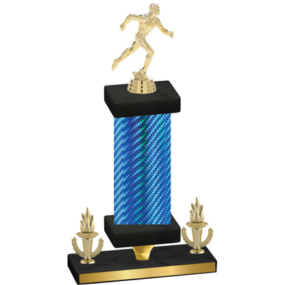 Premium Single Blue Carbon Fiber Victory Running Trophy