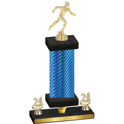 Premium Single Blue Carbon Fiber Year Running Trophy