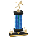 Premium Single Blue Carbon Fiber Third Place Running Trophy