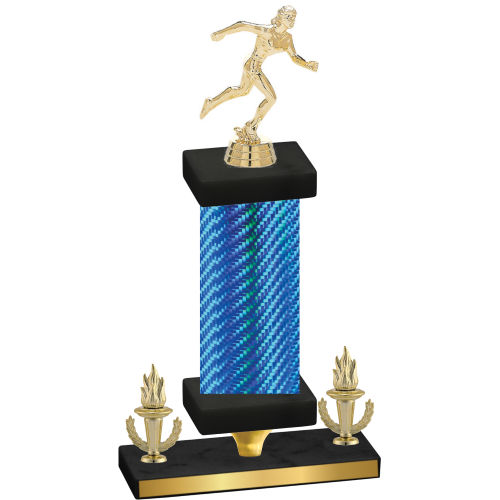 Premium Single Blue Carbon Fiber Victory Running Trophy