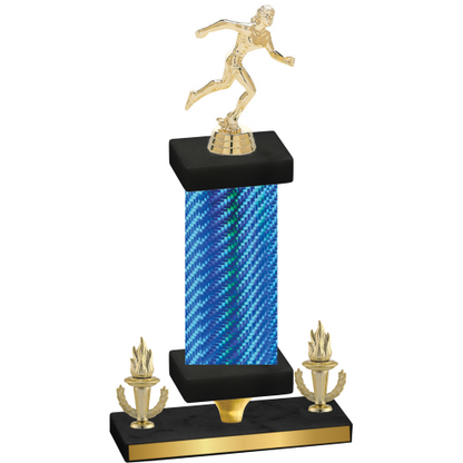 Premium Single Blue Carbon Fiber Victory Running Trophy
