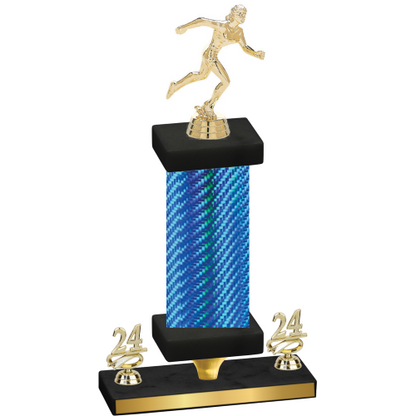 Premium Single Blue Carbon Fiber Year Running Trophy