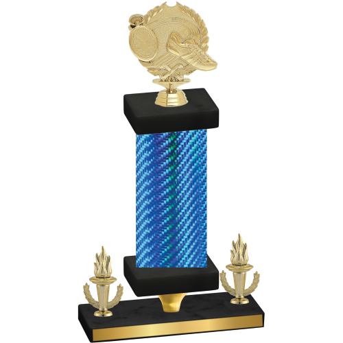 Premium Single Blue Carbon Fiber Victory Running Trophy