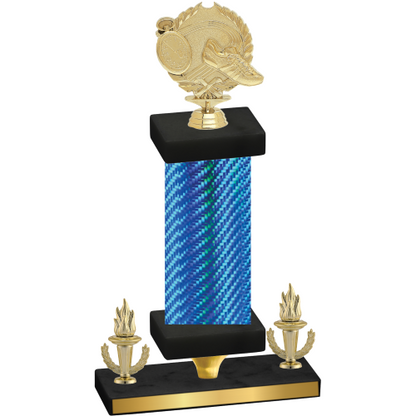 Premium Single Blue Carbon Fiber Victory Running Trophy