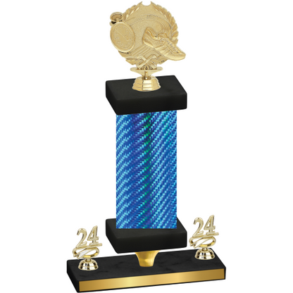 Premium Single Blue Carbon Fiber Year Running Trophy
