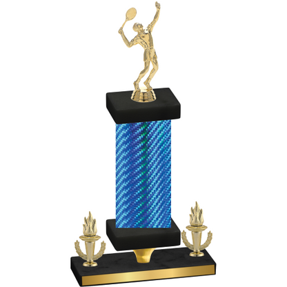 Premium Single Blue Carbon Fiber Victory Tennis Trophy