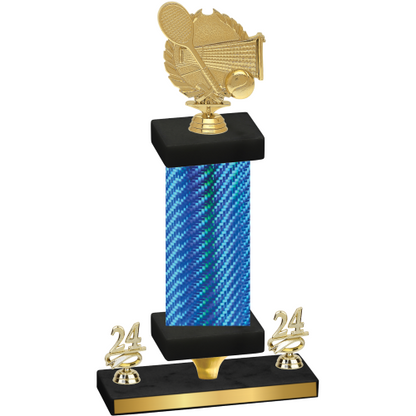 Premium Single Blue Carbon Fiber Year Tennis Trophy