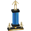 Premium Single Blue Carbon Fiber Victory Wrestling Trophy