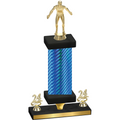 Premium Single Blue Carbon Fiber Year Wrestling Trophy