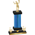 Premium Single Blue Carbon Fiber Second Place Volleyball Trophy
