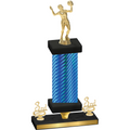 Premium Single Blue Carbon Fiber Third Place Volleyball Trophy