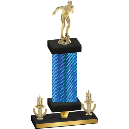 Premium Single Blue Carbon Fiber Victory Swimming Trophy