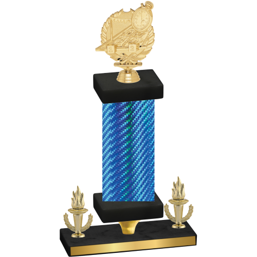 Premium Single Blue Carbon Fiber Victory Swimming Trophy