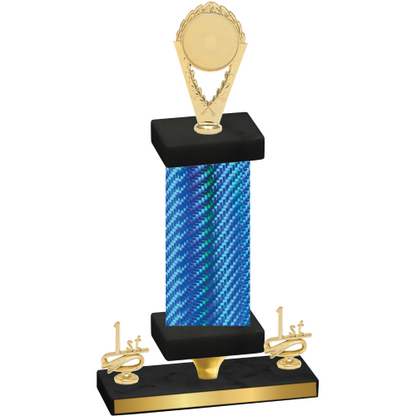Premium Single Blue Carbon Fiber First Place Insert Trophy